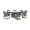 Outdoor Plantation 9pce With Coastal Wicker Dining Chairs - Grey/Natural
