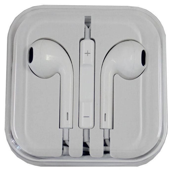 Handsfree Headphone Earphone w/ Mic 3.5mm Connector Jack - White