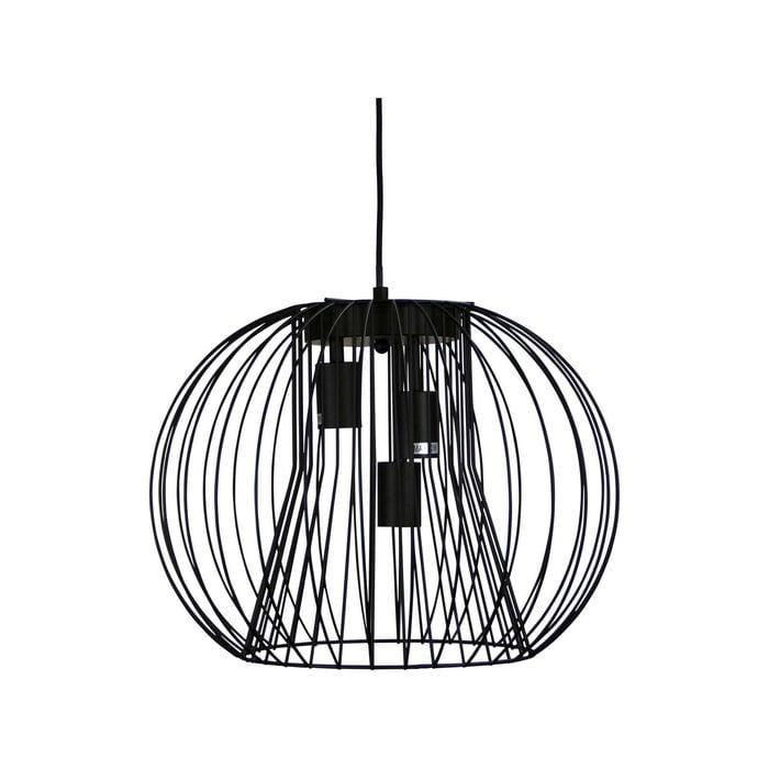 Oriel Lighting MALO.45 3 LIGHT WIRE PENDANT BLACK 45cm