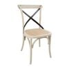 Bolero Bentwood Dining Chairs With Metal Cross Backrest Oak Wood Frame Rattan Seat 880x460x540mm 2 Pack