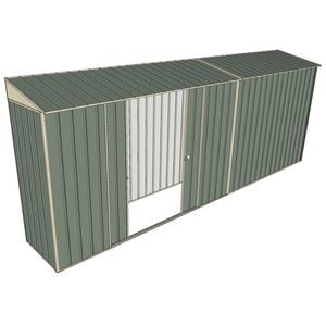 Build-a-Shed 0.8 x 5.2 x 2m Skillion Shed with Double Sliding Side Doors - Green
