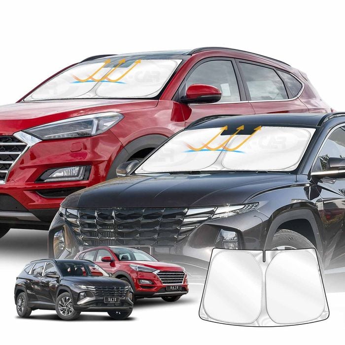 Windshield Sun Shade for Hyundai Tucson 2015-2024 Blocks UV Rays Sun Protector Foldable Sunshade