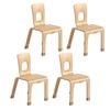 Jooyes Kids One Piece Bentwood Stackable Chair 4 Pack - H30cm - Original Wood Colour | 32cm | Kids Chair