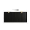 Attica Mellini 1200mm Matte Black Wave Vanity With Pure White Stone Top 