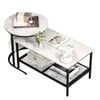 NNETM 2x Nesting Coffee Table Set - White Faux Marble Top