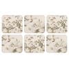 6PK Ashdene Elegant Rose 11cm Hardboard/Cork Coaster Square - Cream
