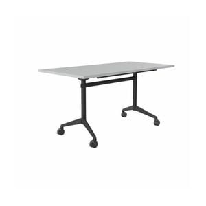 Olg Modulus Flip Table White And Silver Frame New Oak Smooth Top L1600mm X W750mm