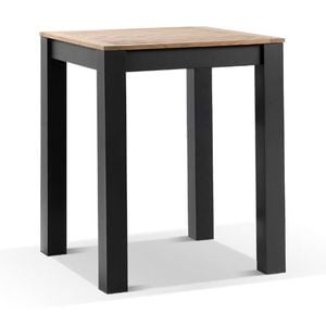 Balmoral Outdoor Square Teak Top Aluminium Bar Table Charcoal