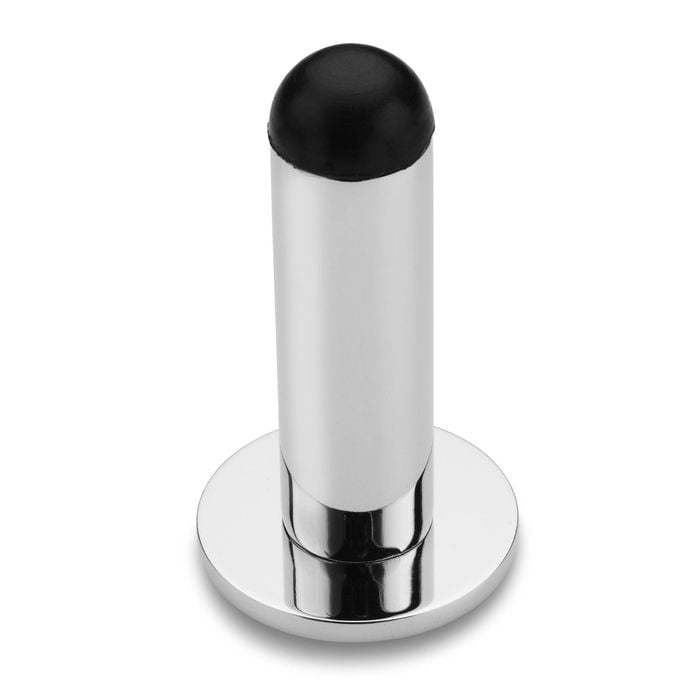 Lemaar 75mm Round Satin Chrome Pole Wall Mounted Door Stop