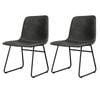 Levede 2x PU Leather Padded Dining Chairs Dark Grey