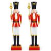 Costway 2x 122cm Christmas Nutcracker Figure Xmas Decoration High Hat-Black