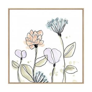 Artey | Spindle Blossoms V - Framed Canvas - Natural Frame - 140 x 140cm