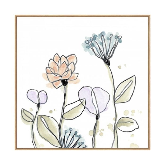 Artey | Spindle Blossoms V - Framed Canvas - Natural Frame - 140 x 140cm