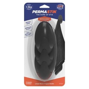 Permastik Large Black Vogue Hooks  3 Pack