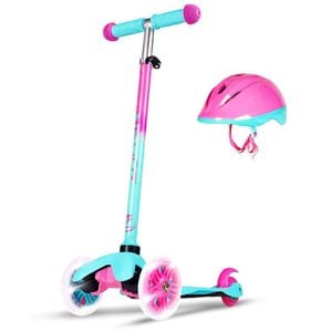 Zycom Kids Zipper Scooter With Certified Helmet - Teal/pink