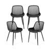 Costway 4pcs Armless Dining Chair Set Modern Kitchen Side Chairs - Black