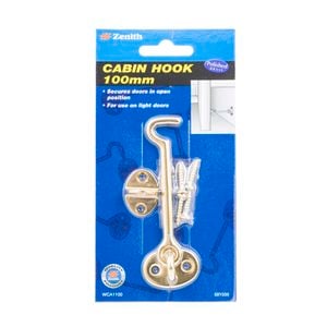 Zenith 100mm Polished Brass Cabin Hook