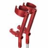 Forearm Crutches with Safety Cuff & Hinge, Lightweight & Adjustable - Red