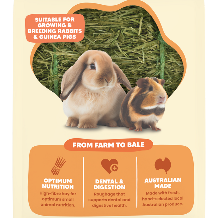 Vetafarm Origins Mini Bales Lucerne Hay for Breeding Rabbits & Guinea Pigs 1kg