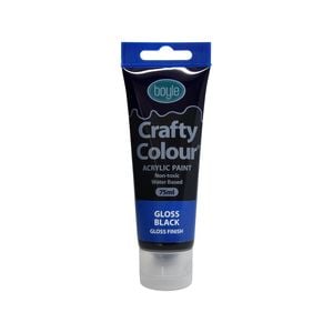 Boyle 75ml Black Gloss Crafty Colour Acrylic Paint
