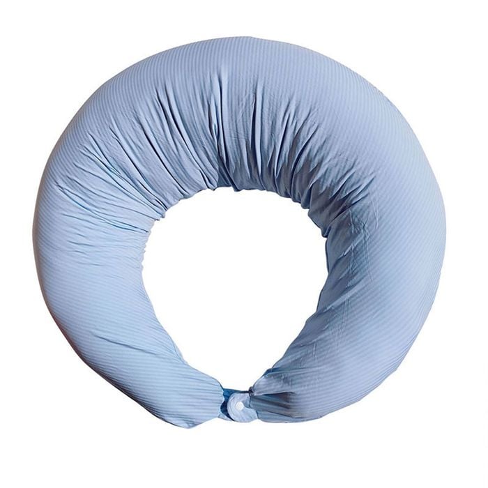 Catzon C Shape Pregnancy Body Pillow 120cm For Side Sleeping & Anxiety Relief–maternity Full Body Support-blue Stripe