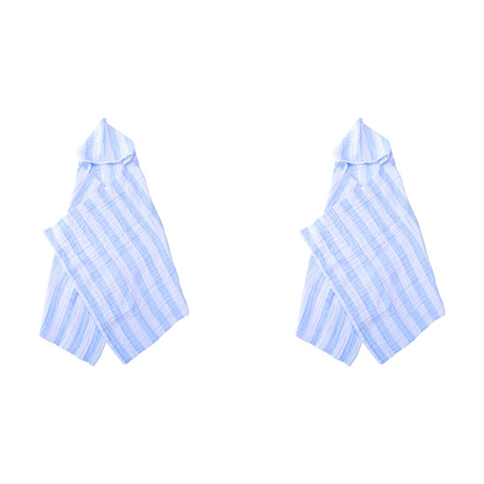 2x LVD Sky Cotton Hooded Swaddle Soft/Gentle Baby Wrap Blanket 127x66cm BLU/WHT