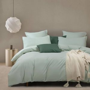 Gioia Casa 100% Cotton Vintage Washed Bed Quilt Cover Set - Sage - Double Size