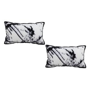 SOGA 2X 35cm Black & White Leopard Throw Pillows