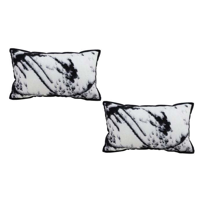 SOGA 2X 35cm Black & White Leopard Throw Pillows