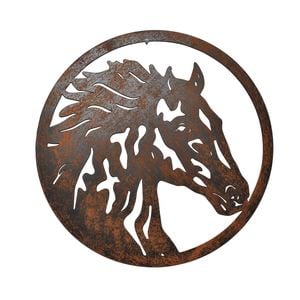 P&P 50×1.3×50cm Metal Horse Wall Decor, Artistic Home Accent for Living Room or Office