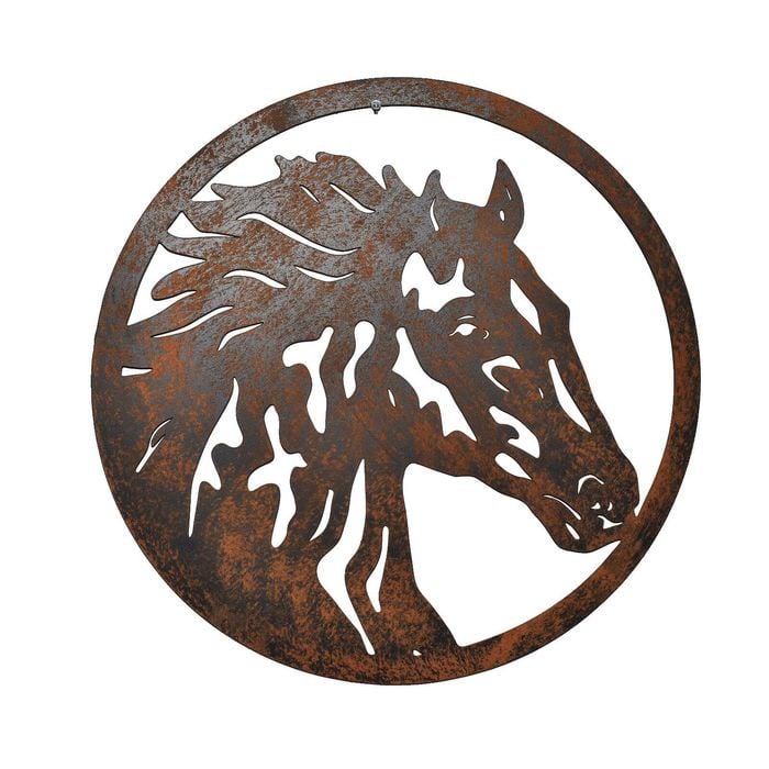 P&P 50×1.3×50cm Metal Horse Wall Decor, Artistic Home Accent for Living Room or Office