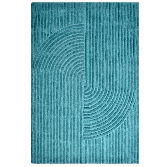 Contemporary Handwoven Wool Rug-Mavis 6363-Turquoise-190x280cm