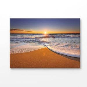 Ocean Waves & Seashore Sunset Print 100% Australian Made 180x120cm (Stretched Canvas)