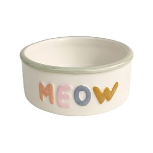 Urban 13cm Perfect Pets Meow Ceramic Cat Bowl - White