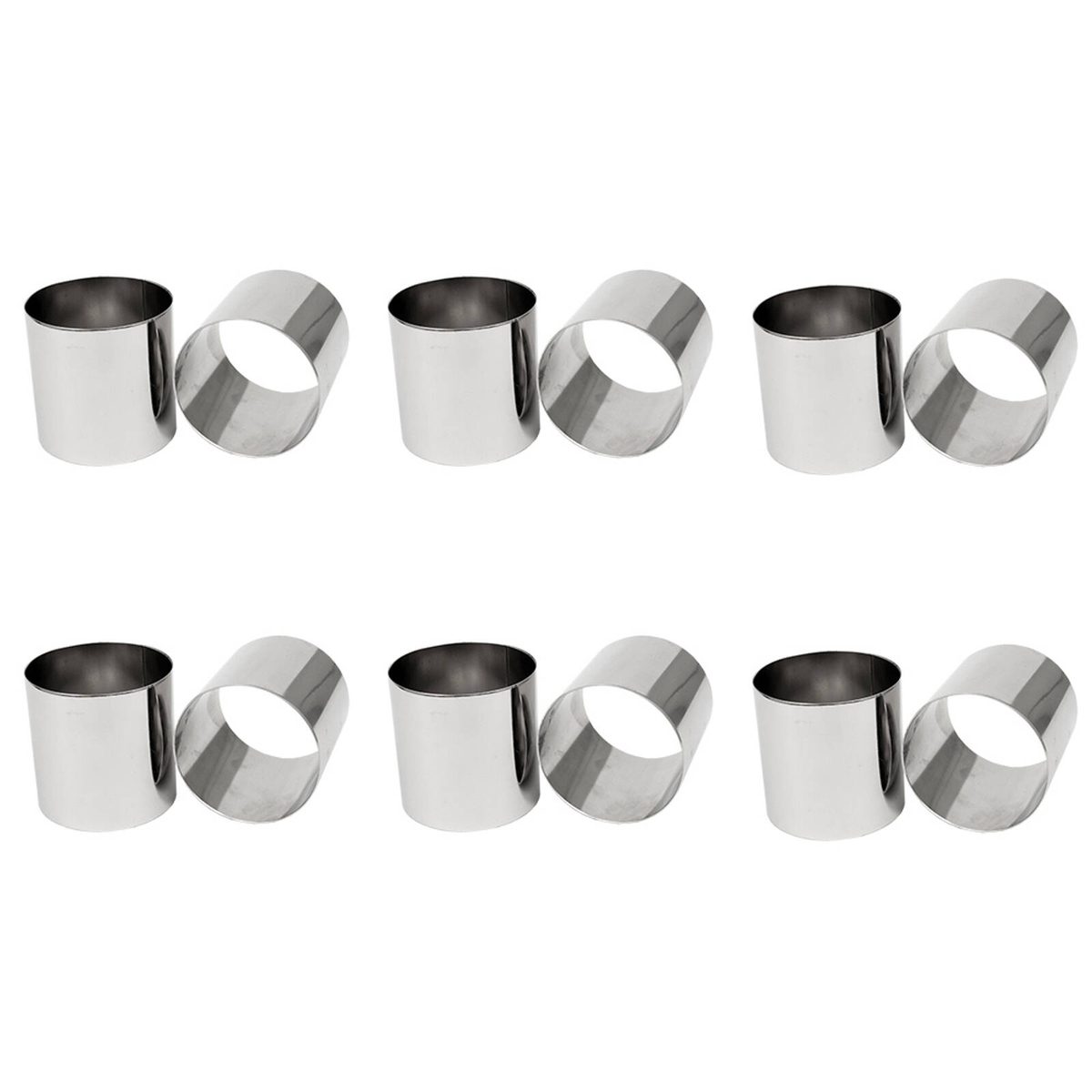6PK Appetito Stainless Steel Round Food Ring 75mm Dia.x75mm High ...