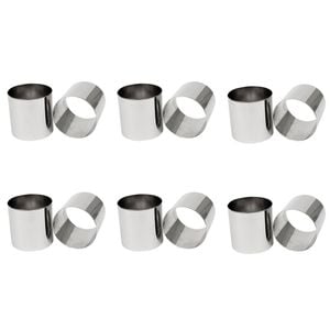 6PK Appetito Stainless Steel Round Food Ring 75mm Dia.x75mm High