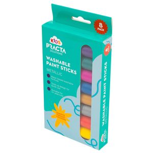 Practa Kids Metallic Washable Paint Sticks - 8 Pack