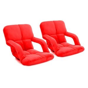 SOGA 2X Foldable Recliner Chair with Armrest Red