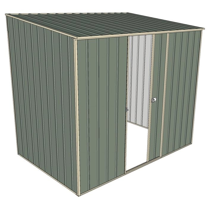 Build-a-Shed 1.5 x 2.3 x 2m Single Sliding Side Door Skillion Shed - Green