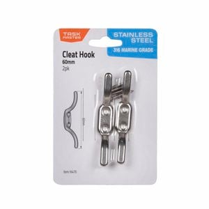Taskmaster 60mm 316 Stainless Steel Cleat Hook - 2 Pack