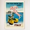 Galrie Italy Vintage Travel Print- Discover the Enchanting Landscapes of Italy Art Décor, Wood Frame, A2 42 x 60cm (16 x 24inch)
