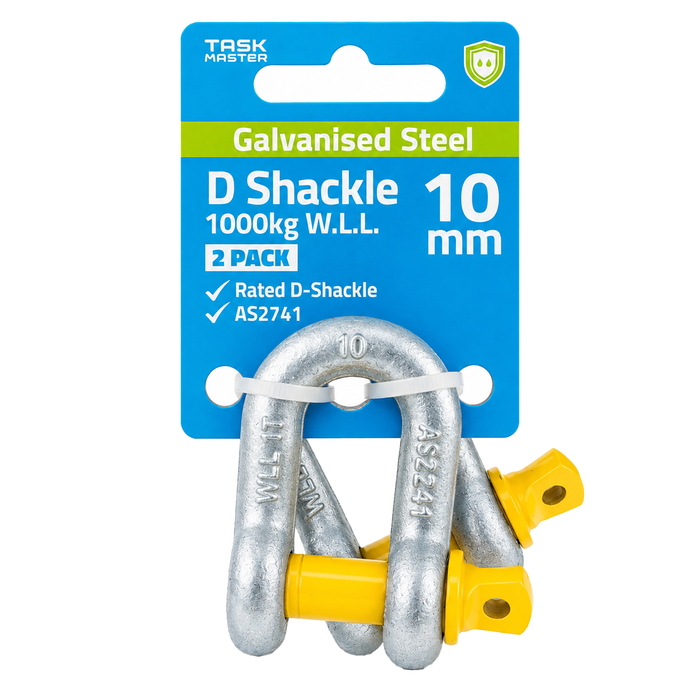 Taskmaster 10mm Galvanised D Shackle - 2 Pack - Bunnings Australia