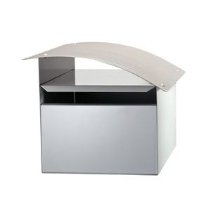 Sandleford 250 x 180 x 180mm White and Silver Galvanised Ripple Letterbox