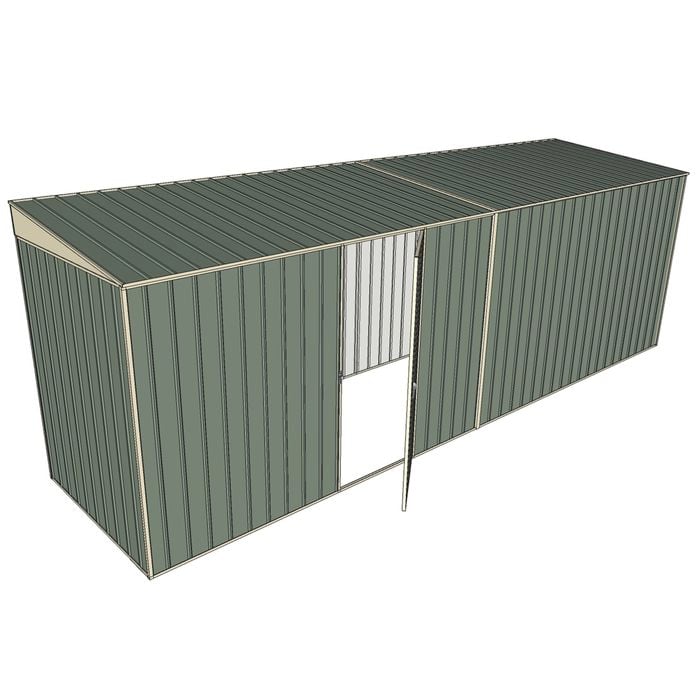 Build-a-Shed 1.5 x 6 x 2m Single Hinged Side Door Skillion Shed - Green