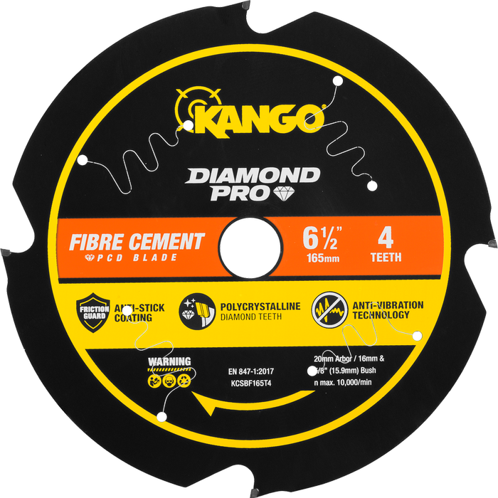 Kango 165mm Diamond Pro PCD Fibre Cement Circular Saw Blade