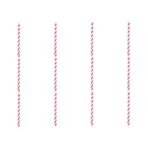 12x 50pc Appetito Disposable Paper Straws Home Kitchen - Pink Stripes