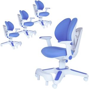 Ergonomic Children Kids Study Chair Set of 4 Height Adjustable Blue