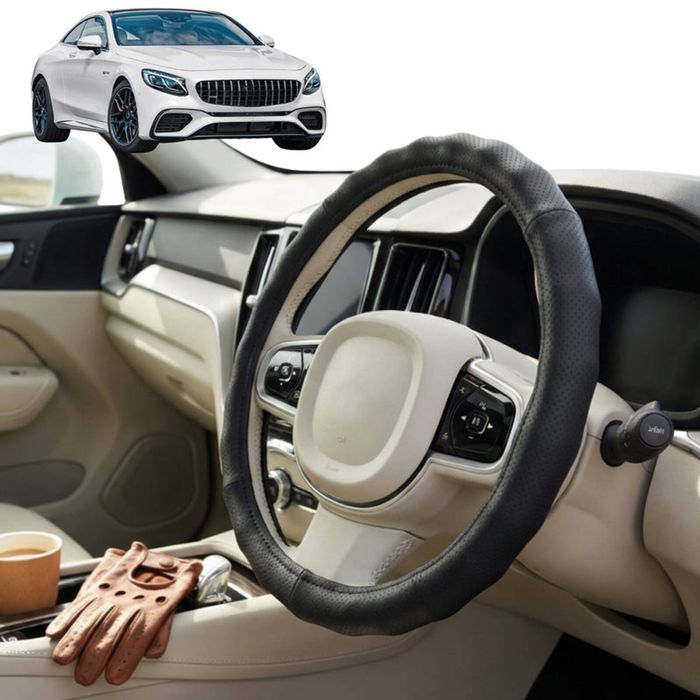 Australian Goose Steering Wheel Cover for Mercedes-Benz S-class 2013 - 2020 (W222/C217/A217) Circle Black