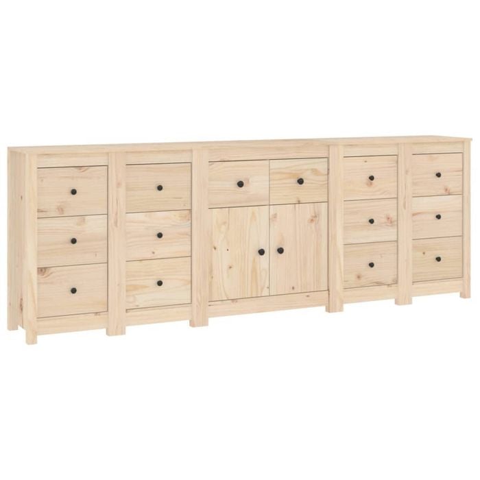 vidaXL Pine Sideboard Cupboard Storage Buffet Cabinet Organiser