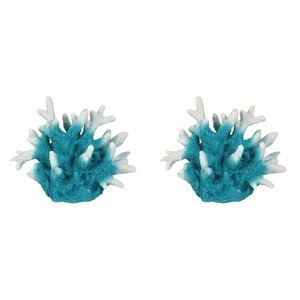 2PK Dudley's World Of Pets Aquarium/Fish Tank Resin Resin Coral Decor 19cm